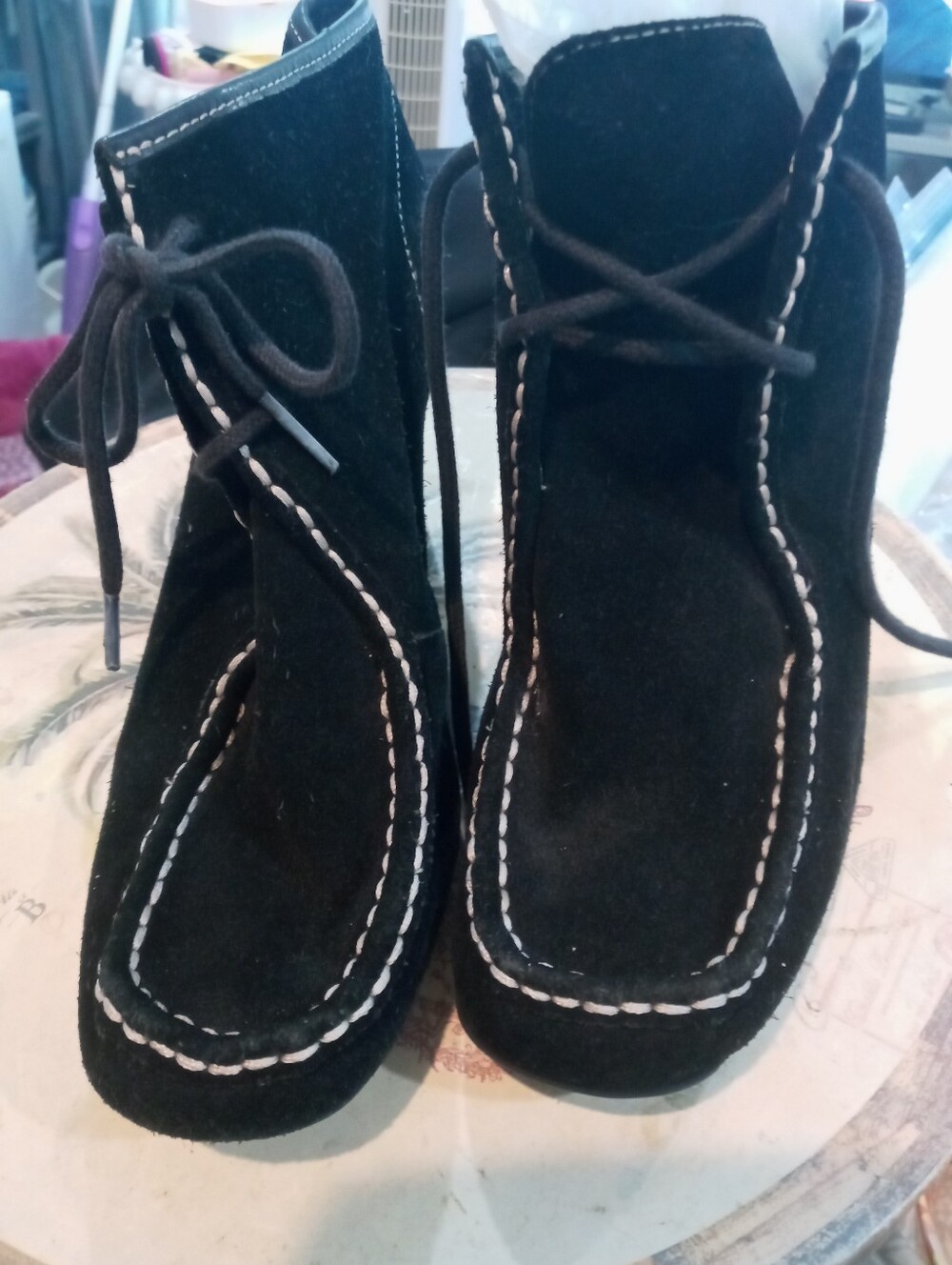 Nine West Black Suede Moccasin Boots -